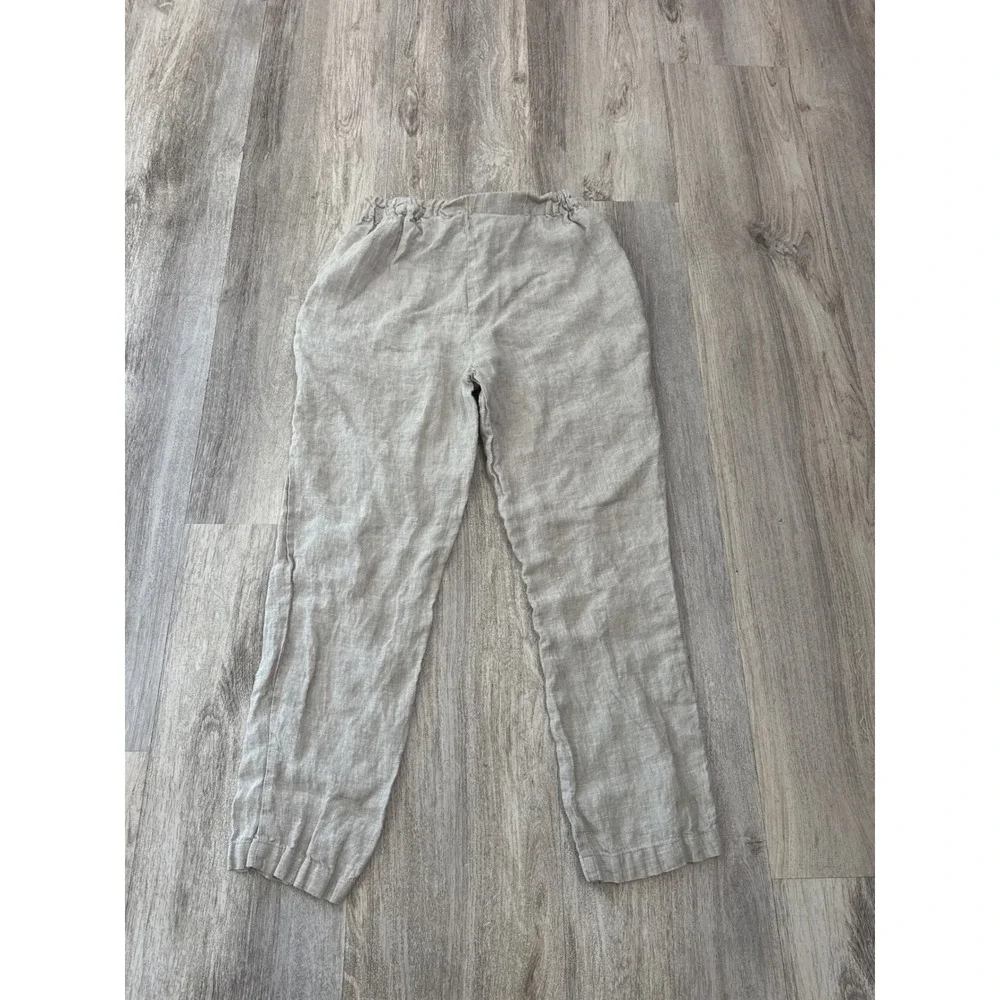 Quince 100% European Linen Tapered Ankle Pants Flax Beige Small